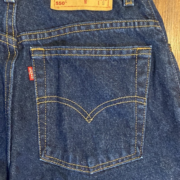 Vintage Levi 550 Relaxed Fit Tapered Leg High Waisted Dark Wash Mom Jeans-28X28 - Picture 15 of 16
